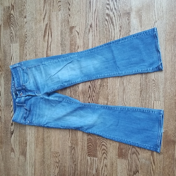 (4) American Eagle Super Stretch Kick Boot Extra Shorts Denim Jeans - Picture 2 of 11